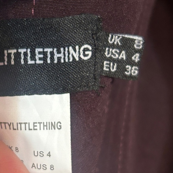 PrettyLittleThing Plum Premium Constructed Satin Bardot Corset Top NWT size 4 - Picture 11 of 11